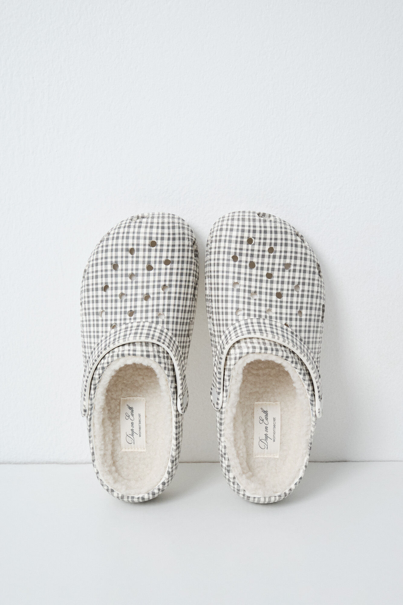 Women'secret Pantunflas zueco forrado a cuadros