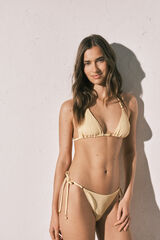 Women'secret Panty de bikini de tiras con textura de rombos amarilla amarillo
