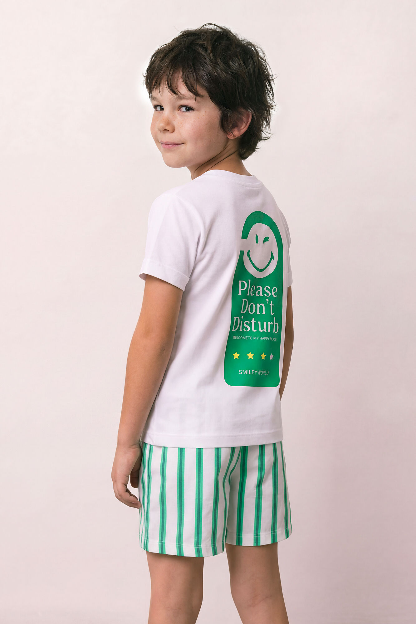 Women'secret Pijama corta infantil de algod&oacute;n SmileyWorld&reg; blanco