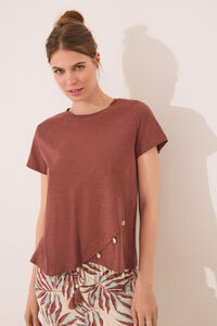 Womensecret Playera manga corta marrón café