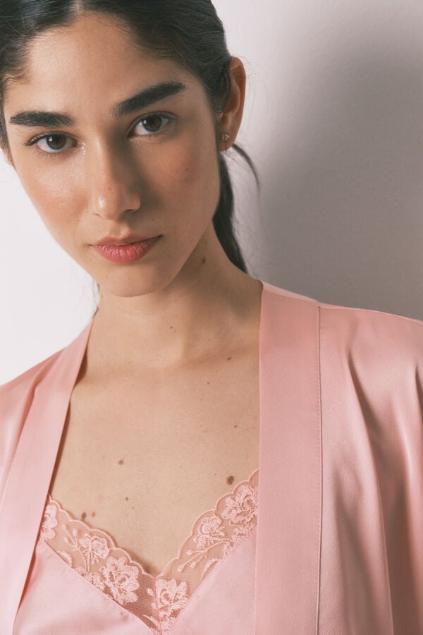 Women'secret Bata midi satén rosa rosa