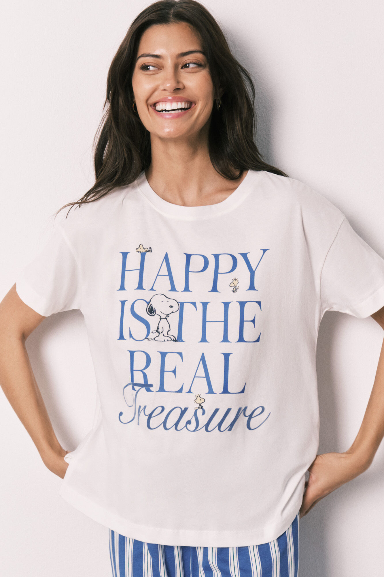 Women'secret Pijama corta manga corta de algod&oacute;n Snoopy Happy