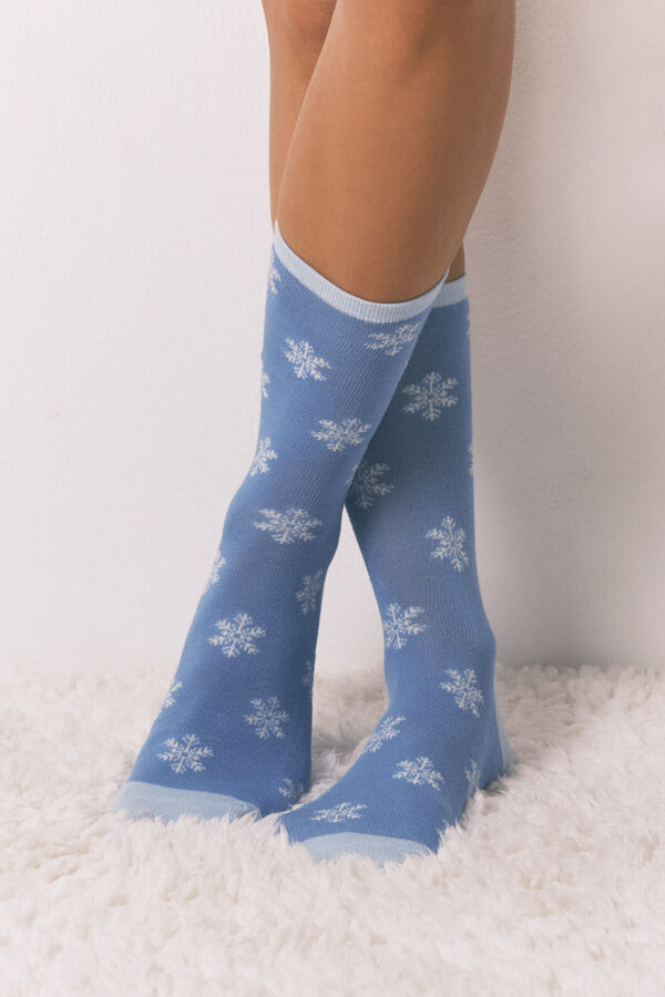 Women'secret Paquete de 6 calcetines largos de algodón de Snoopy estampado