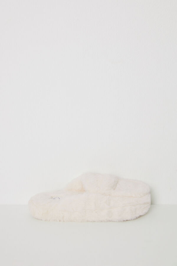 Womensecret Pantuflas casa mocasines pelo Snoopy  marfil