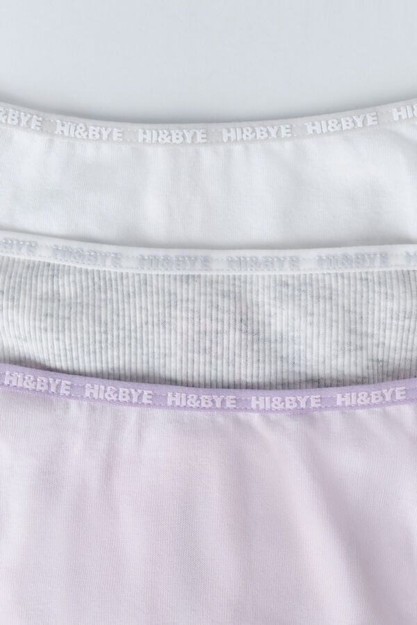 HI&BYE Pack de 3 tangas blancas, grises y rosas blanco