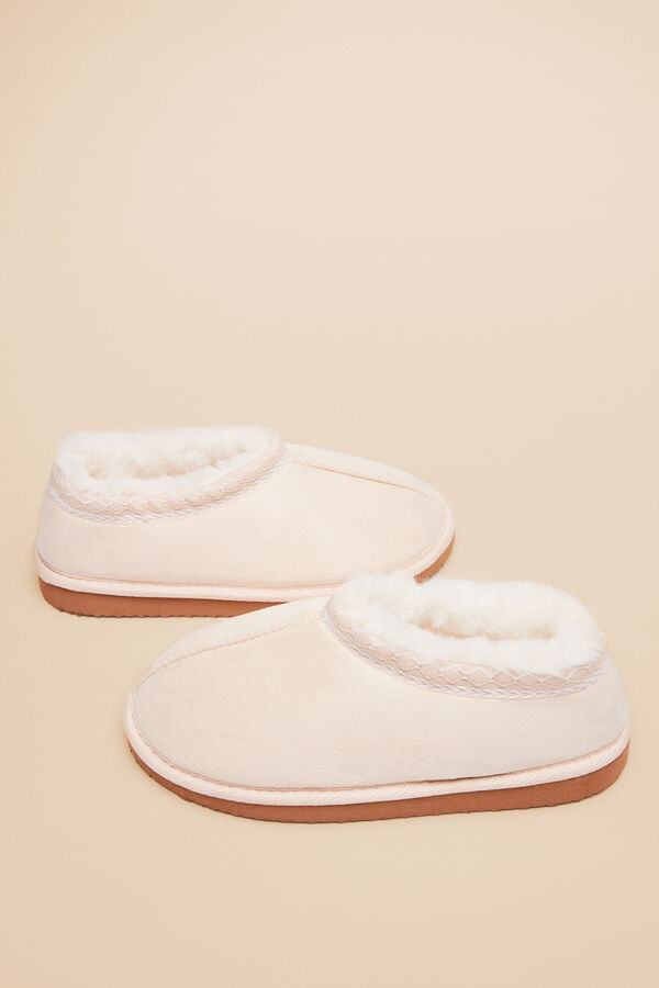 Womensecret Pantuflas casa bota beige marfil