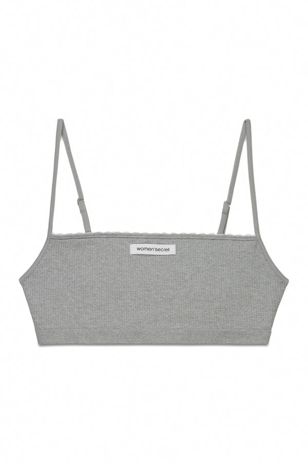 Women'secret Top recto sin costuras de canal&eacute; gris gris