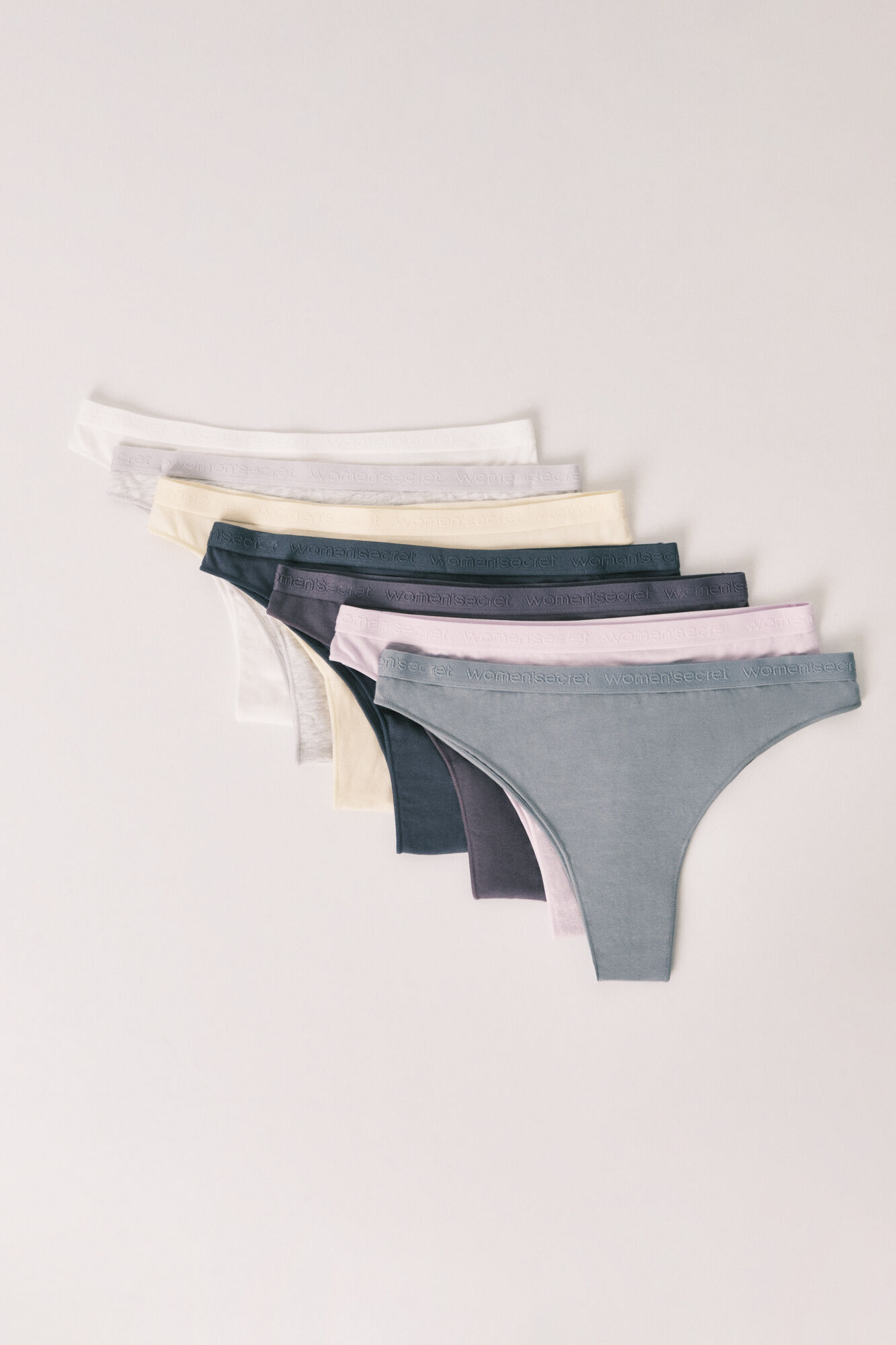 Women'secret Pack 7 panties brasile&ntilde;os de algod&oacute;n soft logo