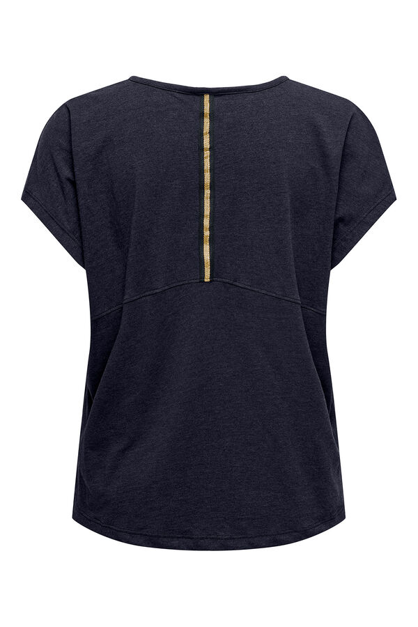 Only Play Playera manga corta de lurex azul