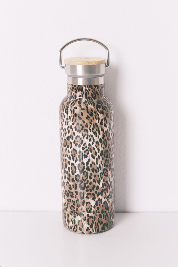 Women'secret Botella de metal con estampado animal estampado