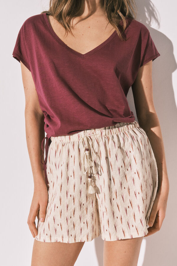 Women'secret Short estampado marfil
