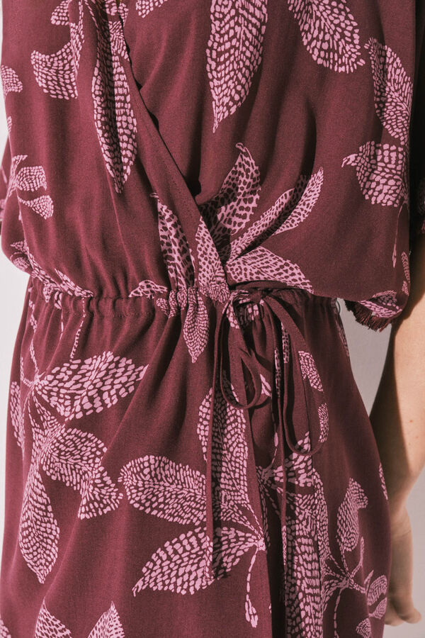 Women'secret Playera de dormir corta estampado de flores p&uacute;rpura