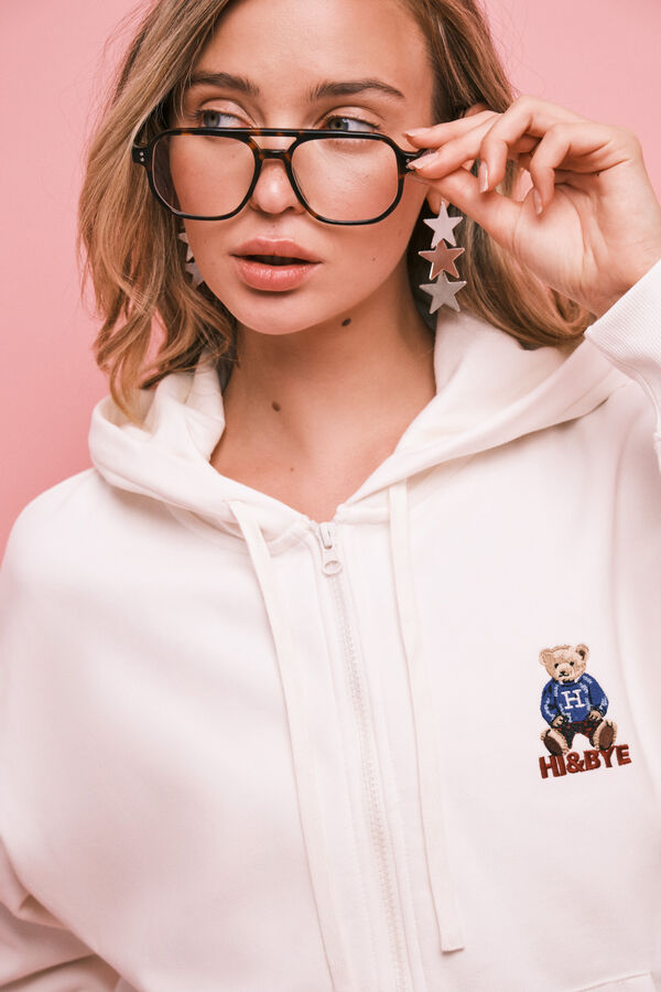 HI&BYE Sudadera con capucha y cierre beige beige