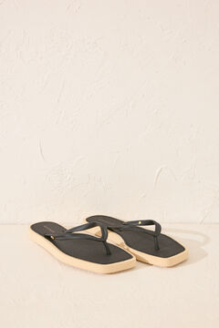 Womensecret Chanclas punta cuadrada serpiente negro negro