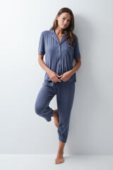 Women'secret Pijama camisera capri azul azul