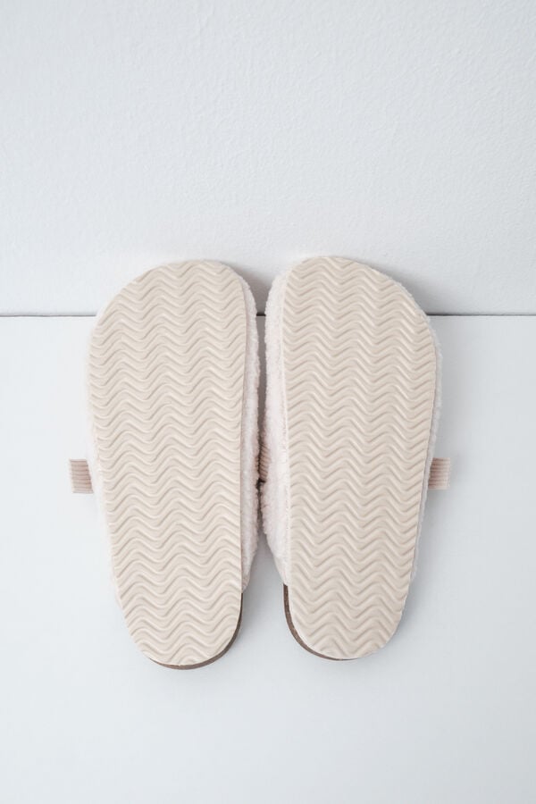 Women'secret Pantuflas zueco borreguito marfil