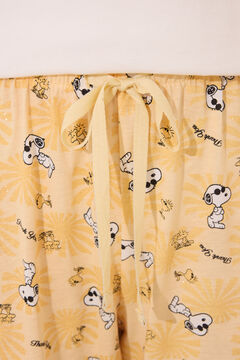 Womensecret Pijama larga Snoopy manga corta marfil