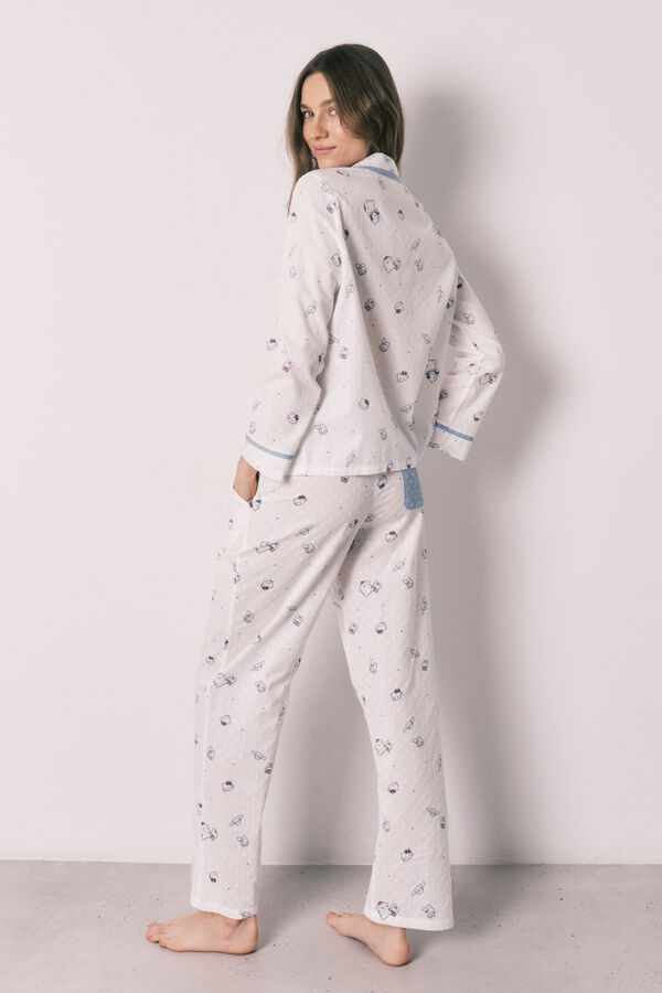 Women'secret Pijama camisera larga de algod&oacute;n Hello Kitty marfil