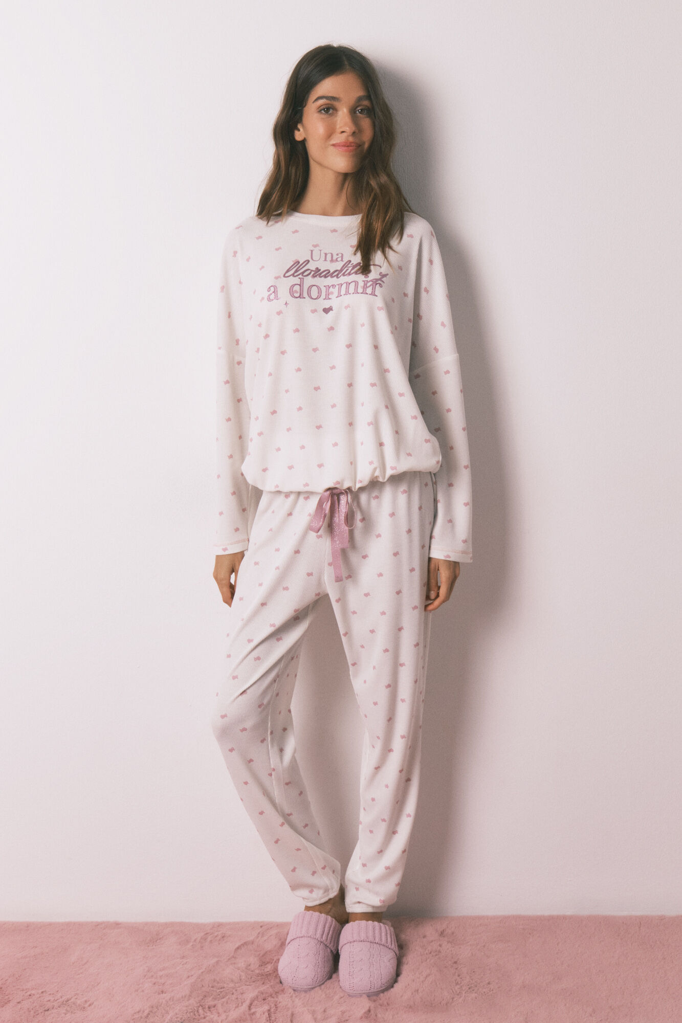 Women'secret Pijama larga de tejido gofre