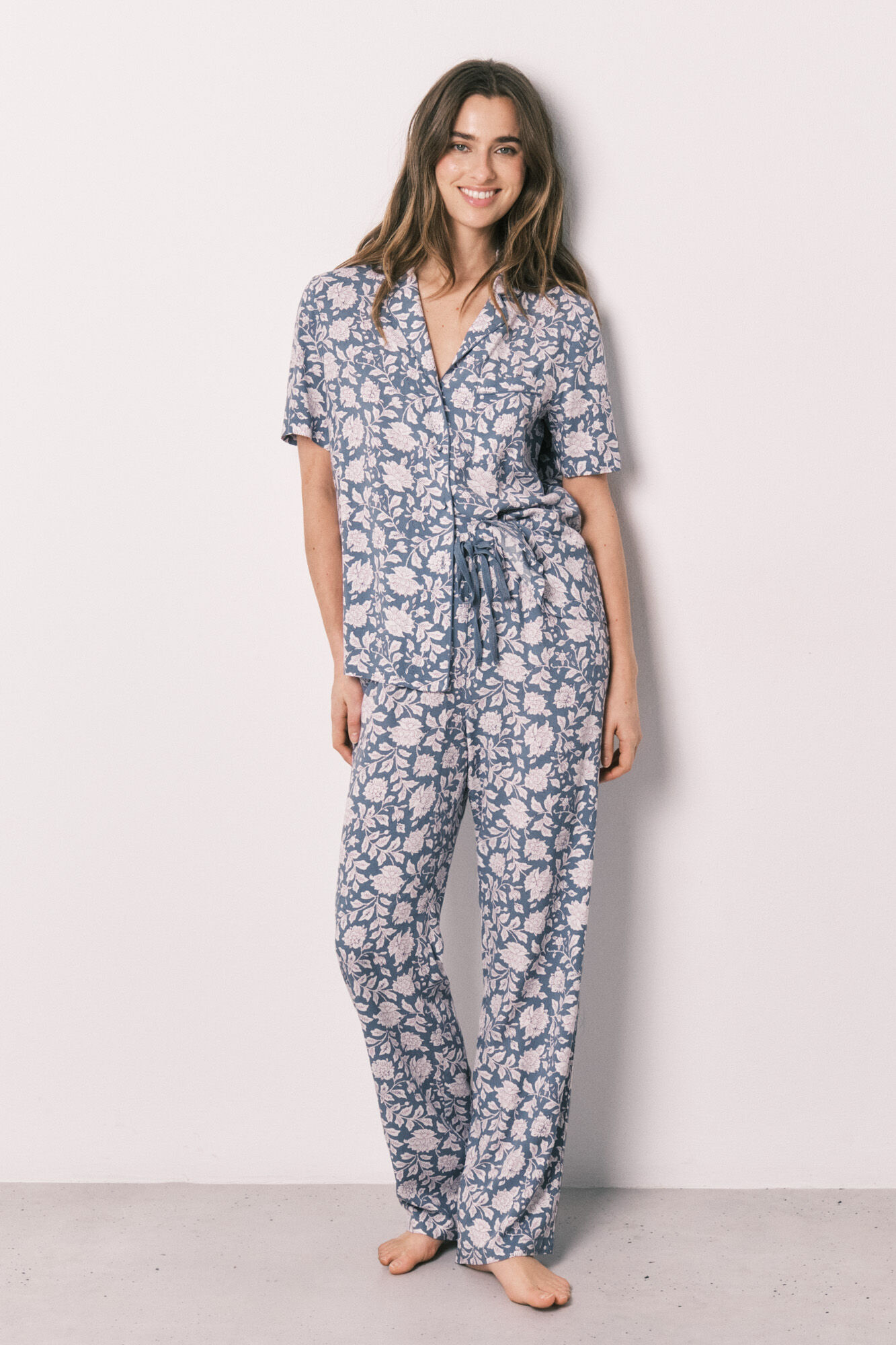 Women'secret Pijama camisera estampado de flores de viscosa