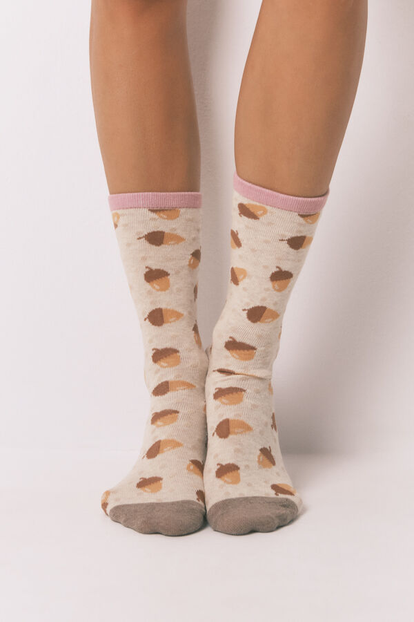 Womensecret Pack de 3 calcetines largos de ardilla  estampado