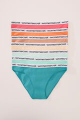 Womensecret Pack de 7 panties clásica de algodón con logo blanco
