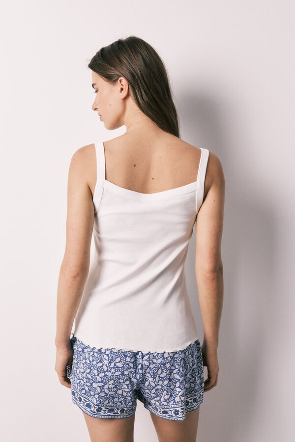 Women'secret Pijama corta de tirantes blanca marfil