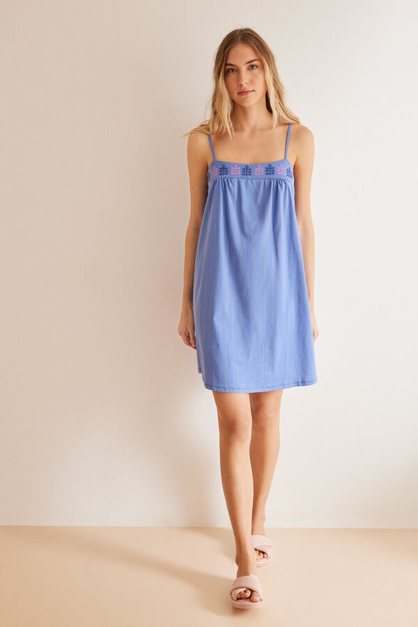 Womensecret Camisón 100% algodón pespuntes estampado