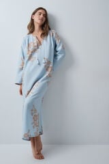 Women'secret Vestido caft&aacute;n de viscosa estampado floral azul azul