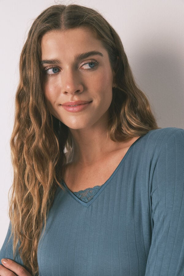 Womensecret Camisón midi de viscosa verde verde