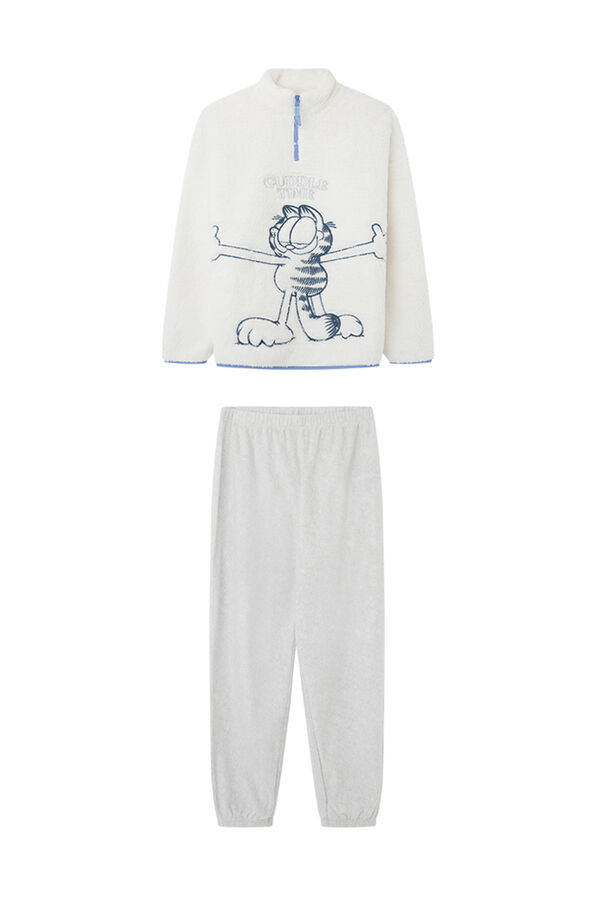 Womensecret Pijama polar Garfield blanco marfil