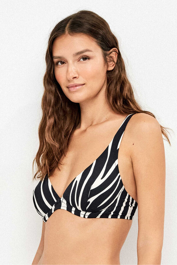 Gisela Top bikini de capacidad sin relleno animal print blanco