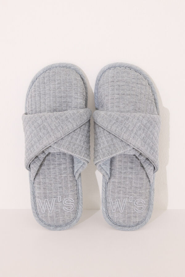 Womensecret Pantuflas para casa con relleno grises gris