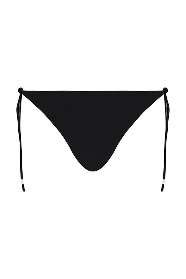Womensecret Panty de bikini brasileña negra con tirantes negro