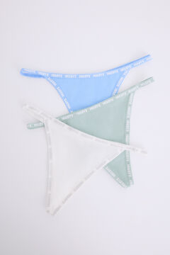 Womensecret Pack 3 tangas tira azul, verde, blanco blanco