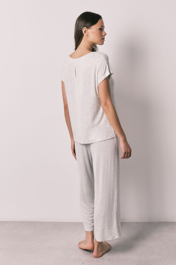Women'secret Pijama capri suave de viscosa gris gris