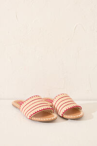 Womensecret Chanclas planas con parte superior de rafia café