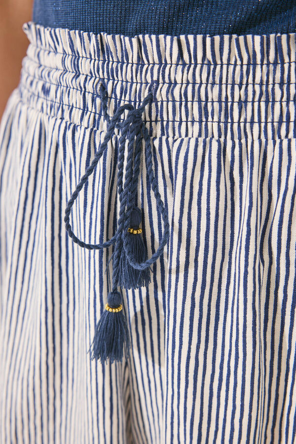 Womensecret Pantalón estampado de rayas con cenefas estampado