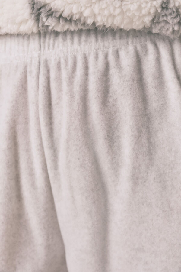 Women'secret Pijama larga de borrego y forro polar con estampado largo estampado