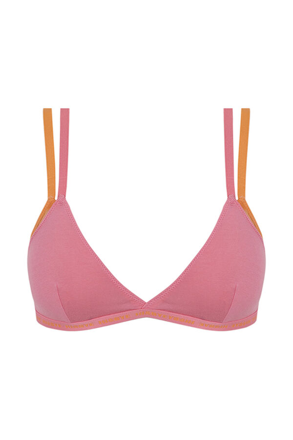 Womensecret Brasier triangular mesh rosa rosa