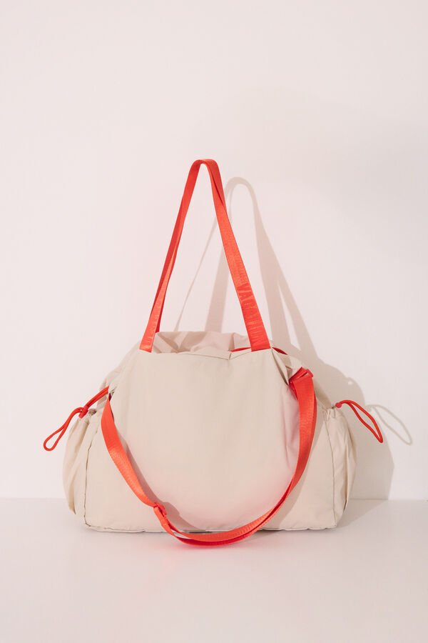 Womensecret Mochila de viaje de nailon beige  café