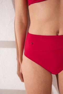 Womensecret Panty de bikini moldeador de cintura alta roja rojo