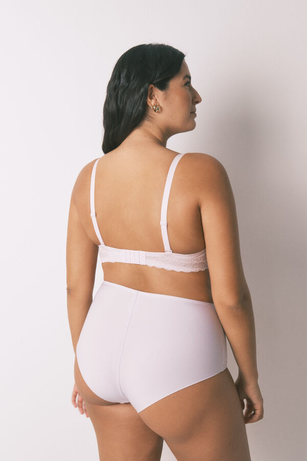 Women'secret Panty alta clásica de microfibra color lila morado/lila