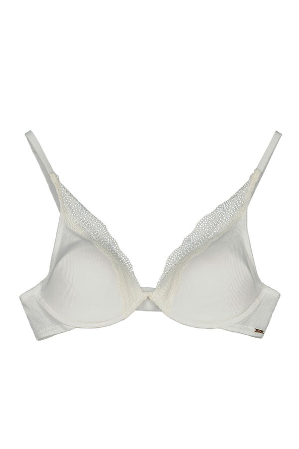 Womensecret INTUITIVE Brasier halter varilla y relleno algodón marfil marfil