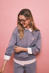 HI&BYE Sudadera de felpa de algod&oacute;n gris gris