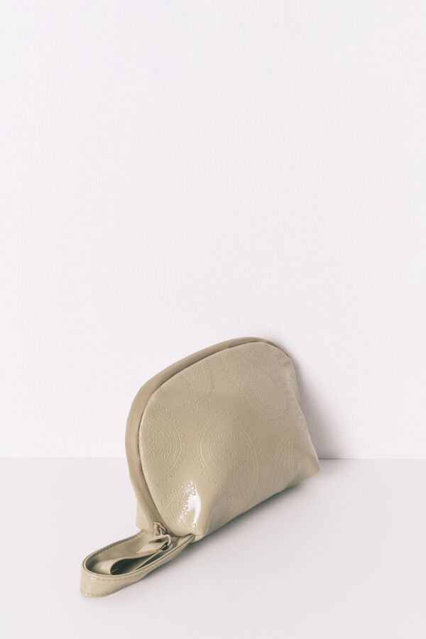 Women'secret Neceser peque&ntilde;o de piel color caqui  kaki