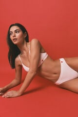 HI&BYE Tanga sin costuras acanalada blanca marfil