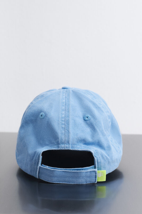 HI&BYE Gorra de algod&oacute;n azul claro con logo bordado azul