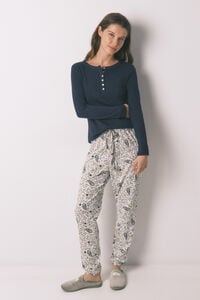 Women'secret Pantal&oacute;n largo de algod&oacute;n estampado Paisley