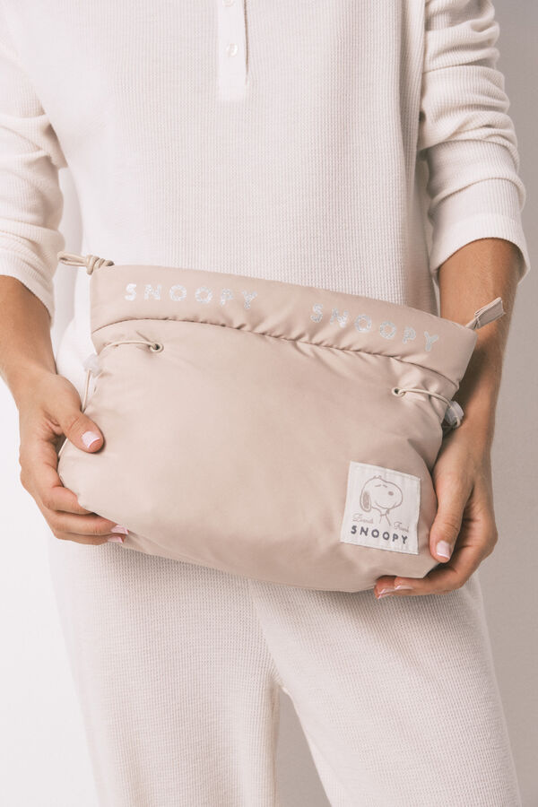 Women'secret Neceser acolchado beige de Snoopy nude